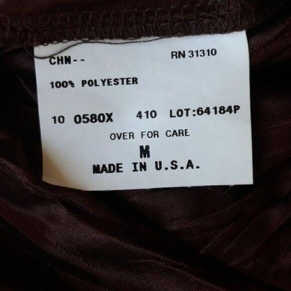 Vtg 90s Mini Dress Accordion Crinkle Pleat Empire Knot Flapper Chocolate Sz M - Picture 8 of 8